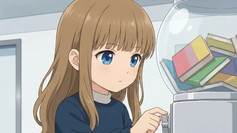 ガチャガチャをする女性