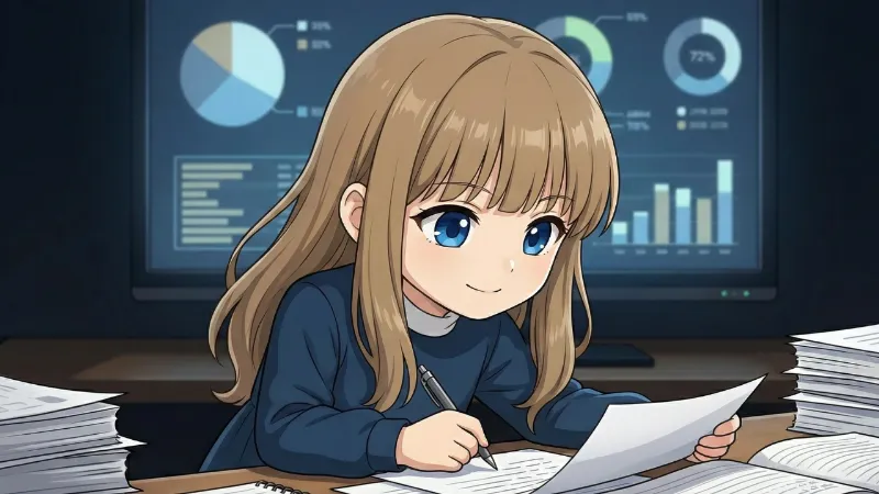 前向きに次に読む本を検討する女性