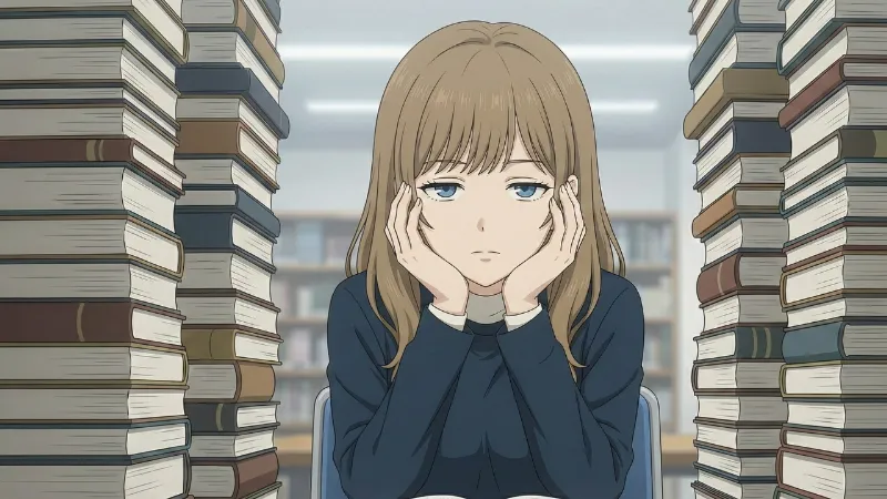 読めないで呆然とする女性