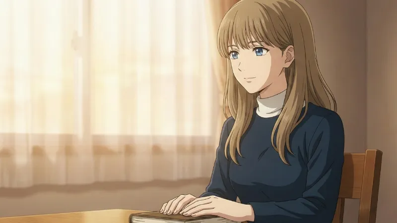 本を閉じる女性