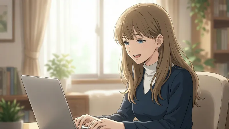 気楽に本を予約する女性